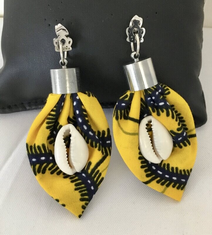 BOUCLE D'OREILLES FEUILLE AD IMPRIM WAX COQUILLAGE F