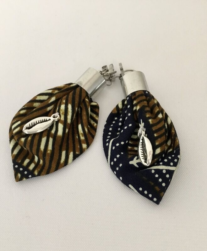BOUCLES D'OREILLES FEUILLE AD IMPRIM WAX COQUILLAGE H