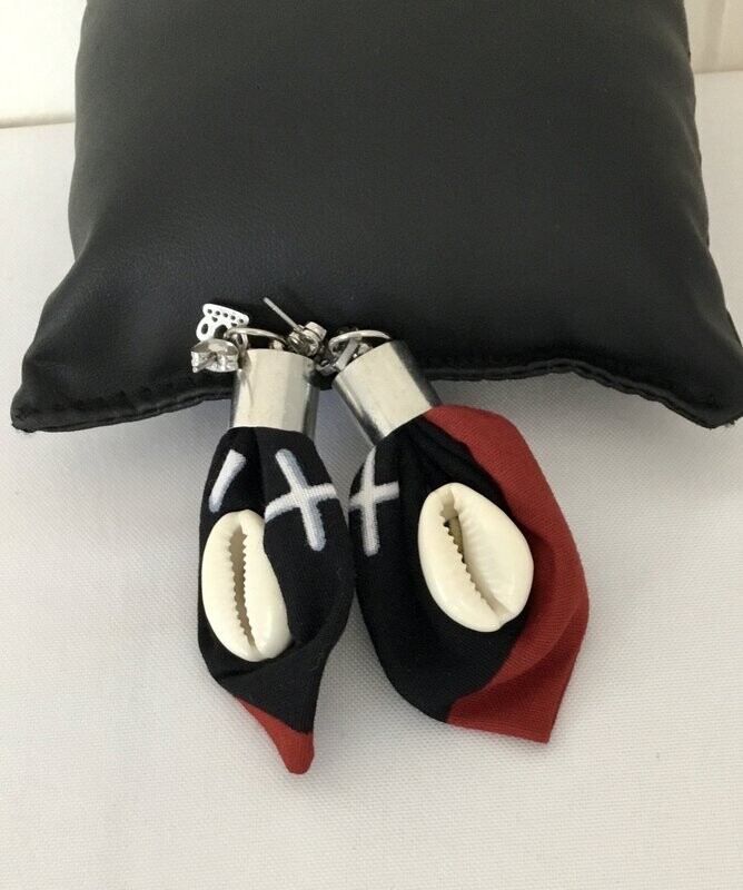 BOUCLES D OREILLES FEUILLE AD IMPRIM WAX COQUILLAGE