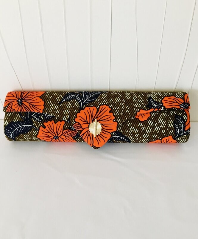 MINI POCHETTE WAX AD MARRON ET ORANGE 1