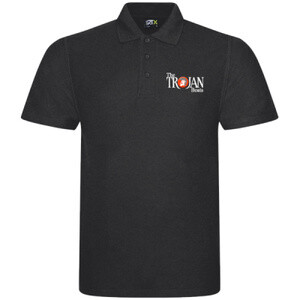 Black Polo Shirt - Embroidered "The Trojan Beats" Logo
