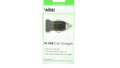 Vibe 1 Amp Car USB Adapter Charger