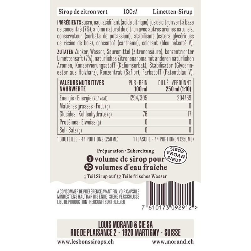 Sirop Citron Vert