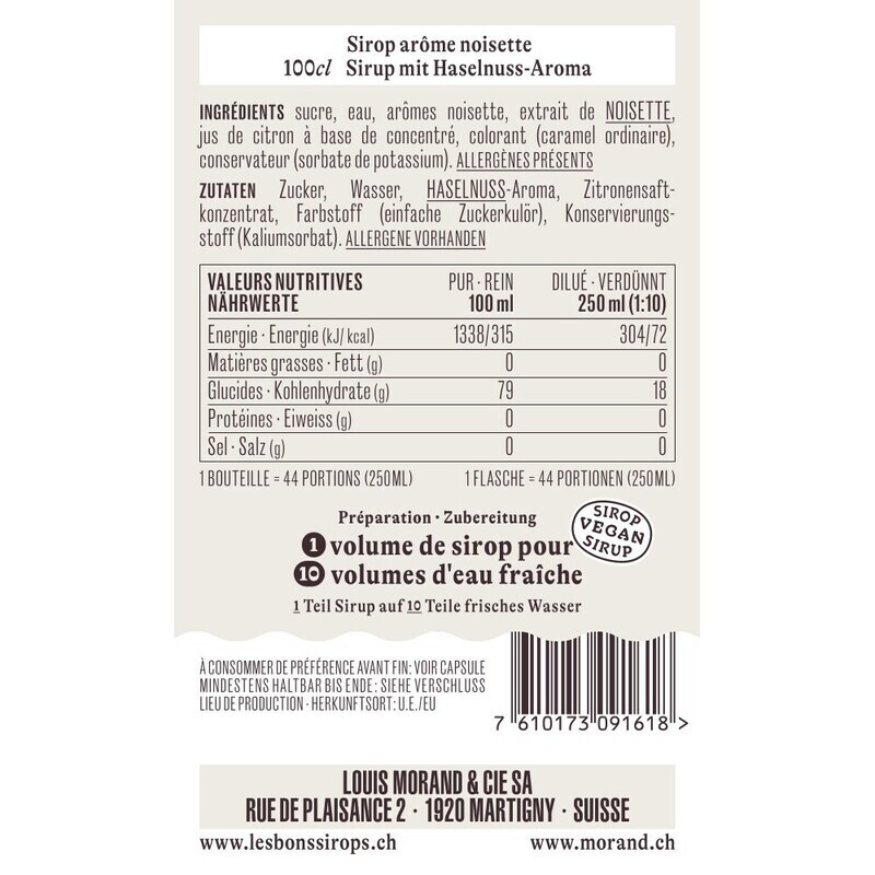 Sirop Noisette