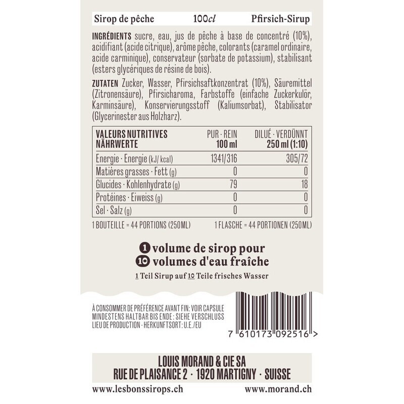 Sirop Pêche
