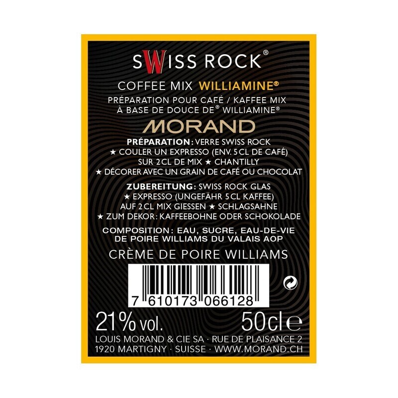 Swiss Rock Coffee Mix Williamine 50cl
