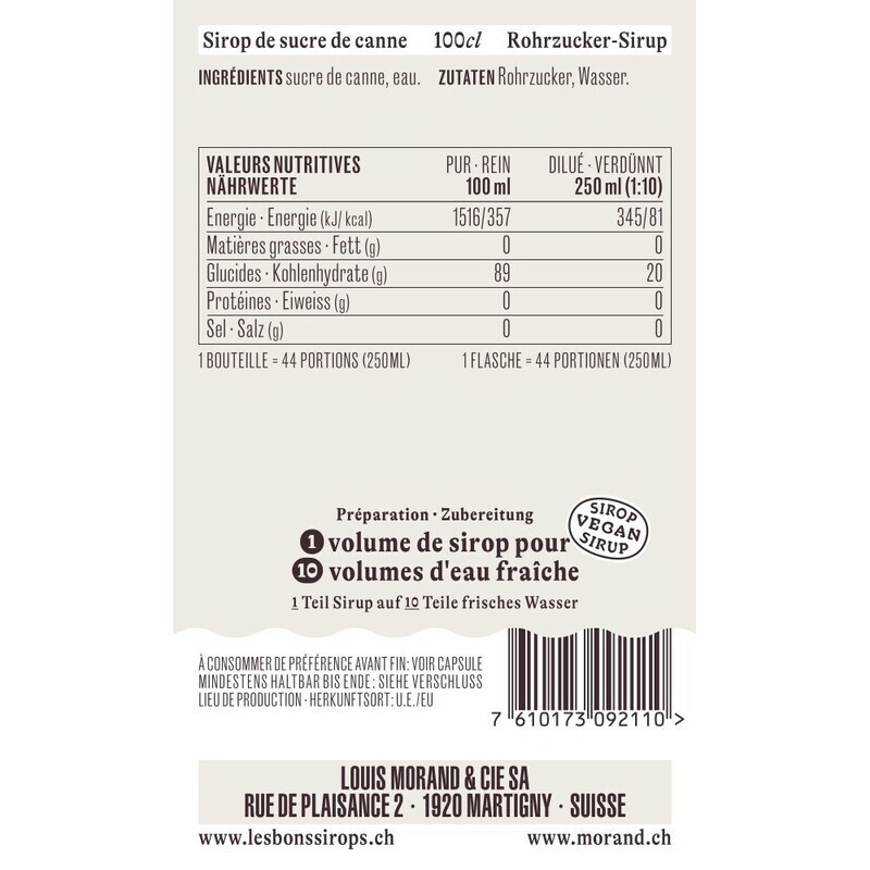 Sirop Sucre de Canne