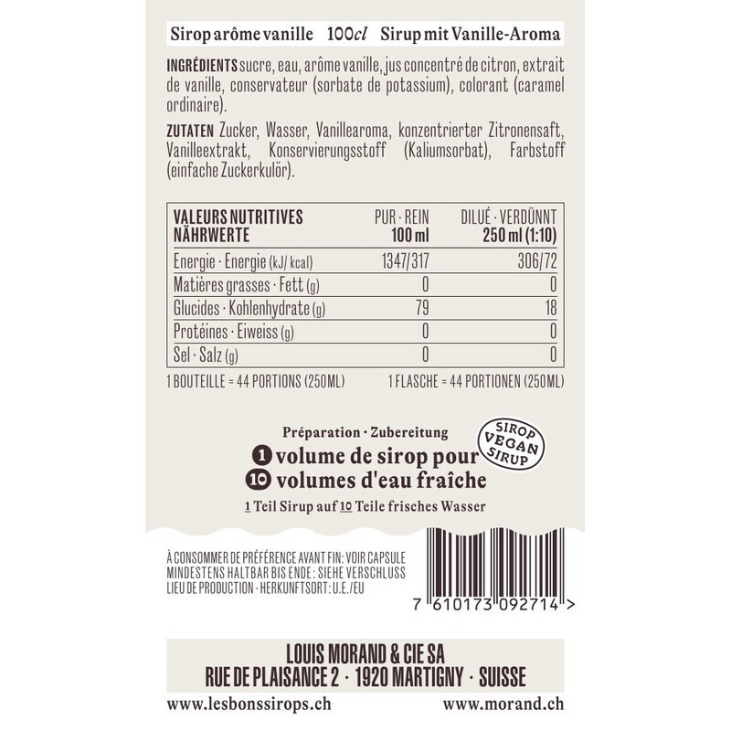 Sirop Vanille