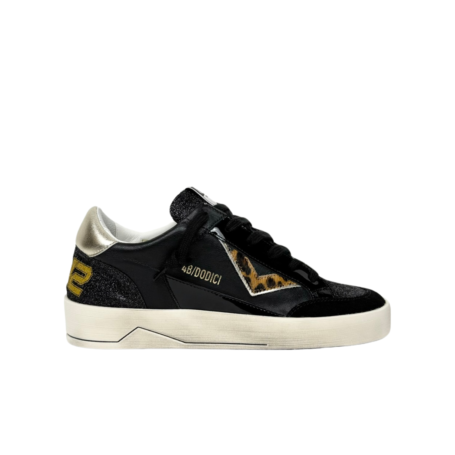 4B12 Kyle Nero Animalier Sneakers Donna