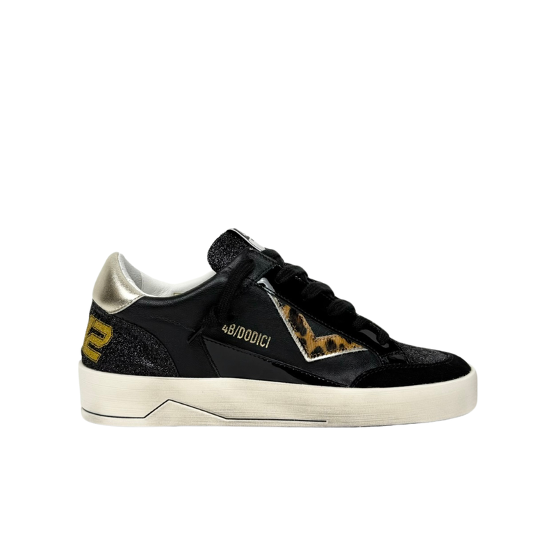 4B12 Kyle Nero Animalier Sneakers Donna 4B12 Kyle Nero Animalier Sneakers Donna