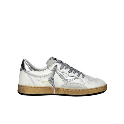 4B12 Play New Bianco Argento Sneakers Donna 4B12 Play New Bianco Argento Sneakers Donna