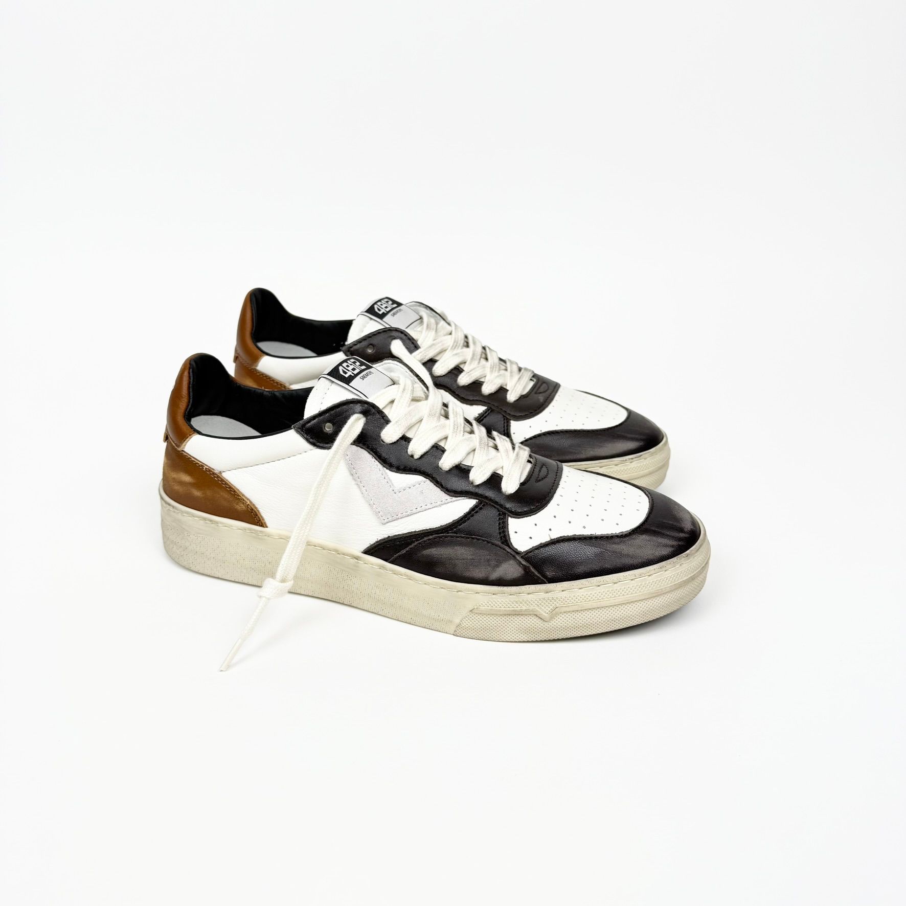 4B12 Hyper Cuoio Nero Vintage Sneakers Uomo