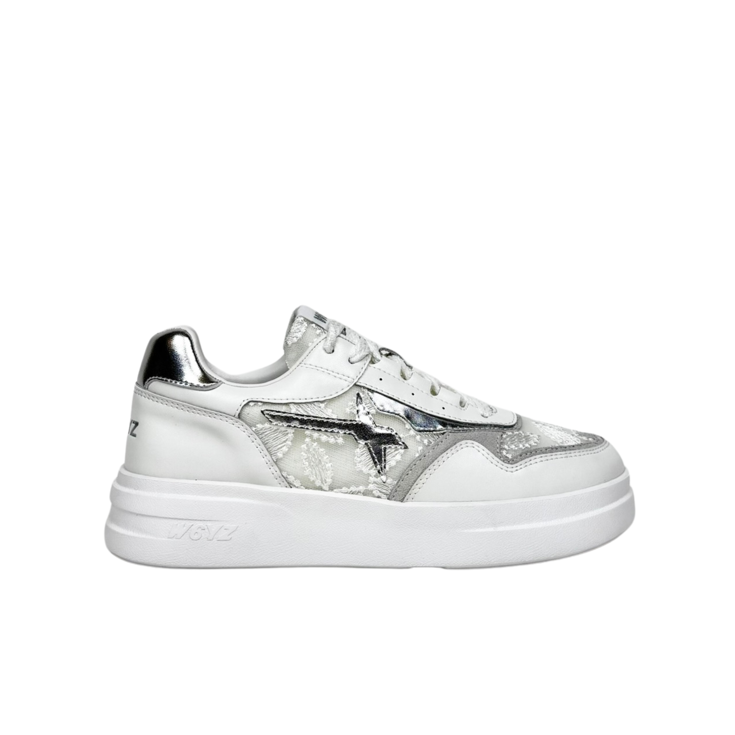 W6yz Wizz Xenia Bianco Argento Sneakers Donna W6yz Wizz Xenia Bianco Argento Sneakers Donna