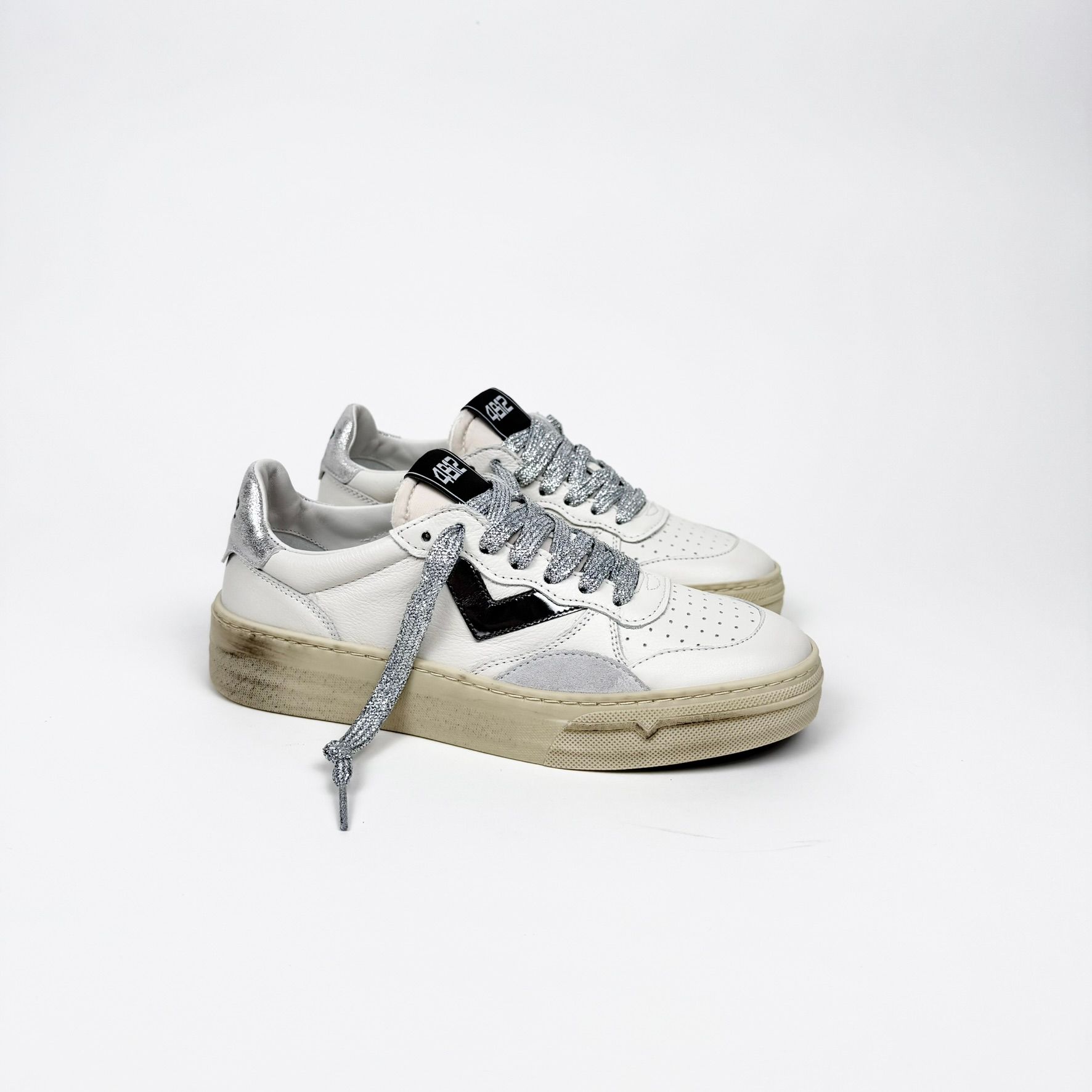 4B12 Hyper Bianco Argento Sneakers Donna
