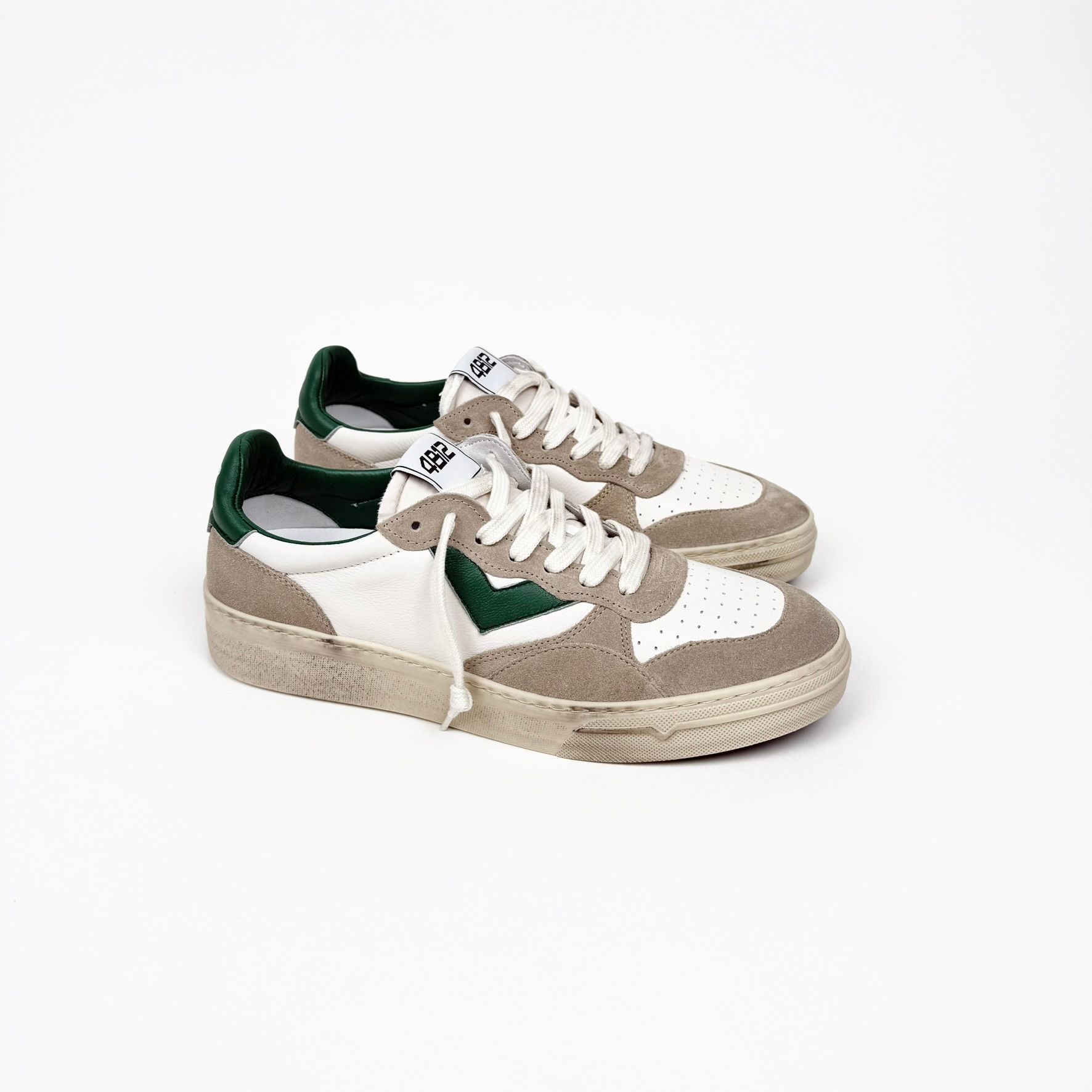 4B12 Hyper Bianca Verde Sneakers Uomo