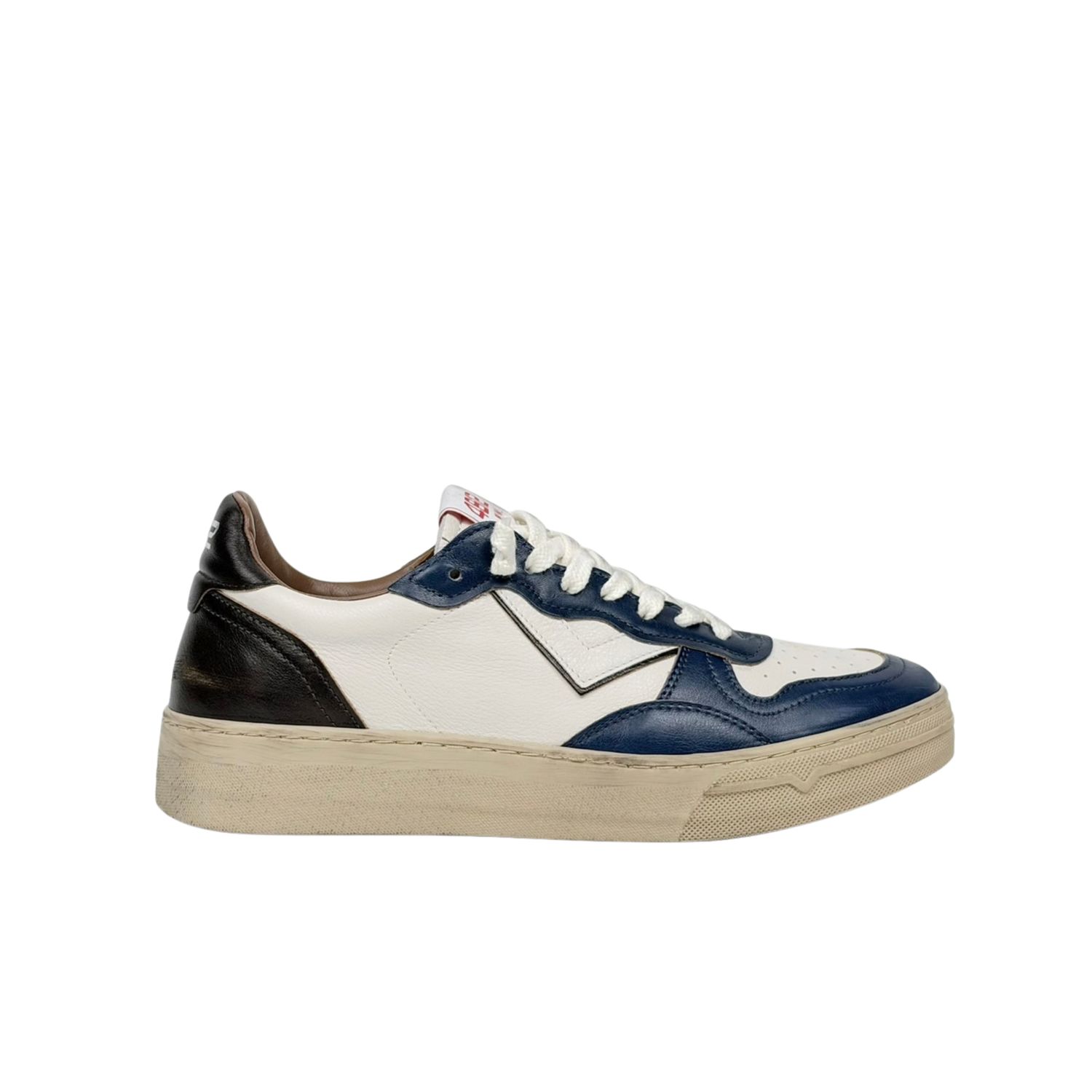 4B12 Hyper Bianca Blu Marrone Sneakers Uomo 4B12 Hyper Bianca Blu Marrone Sneakers Uomo