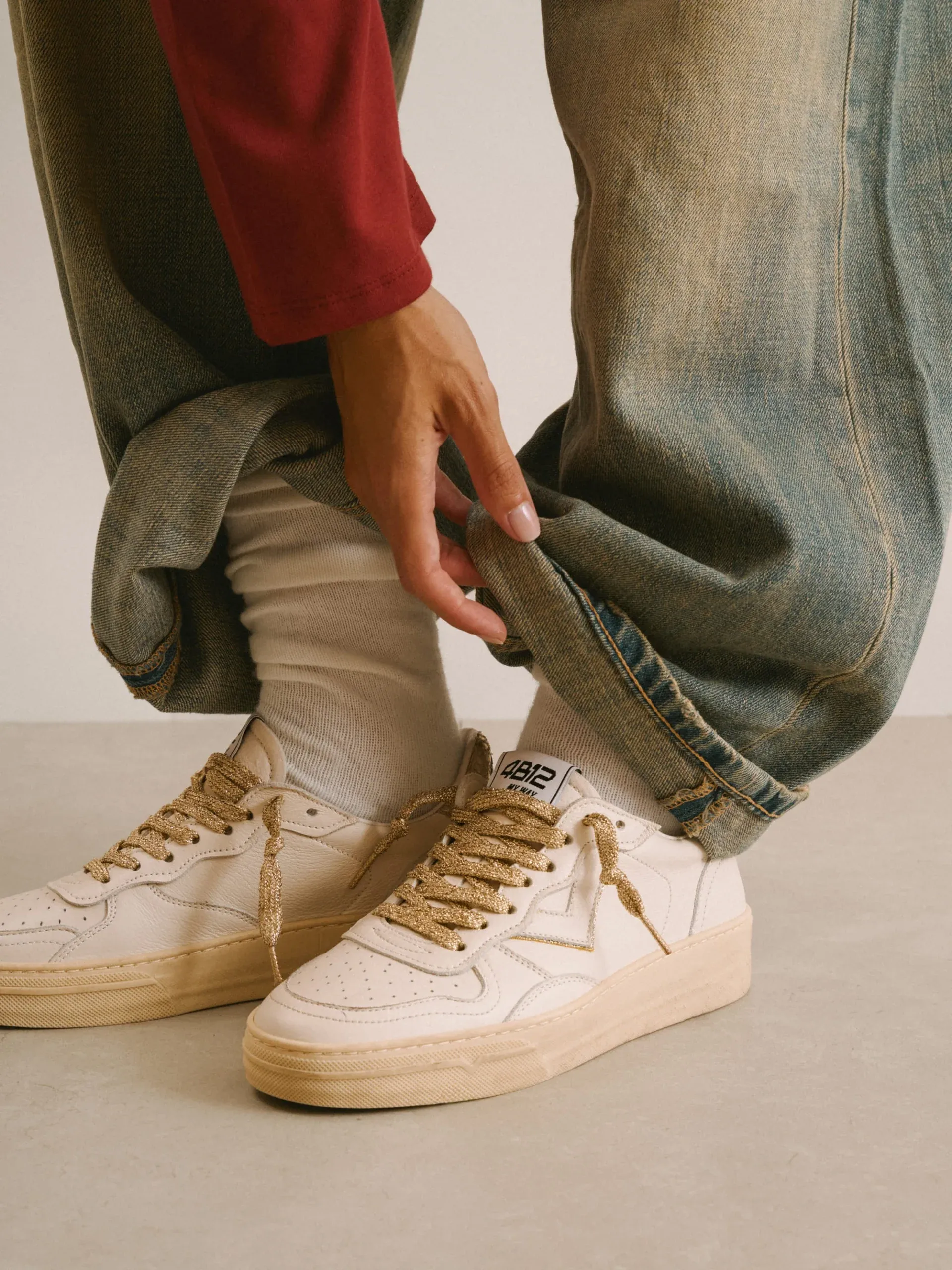 4B12 Hyper Bianca Oro Sneakers Donna