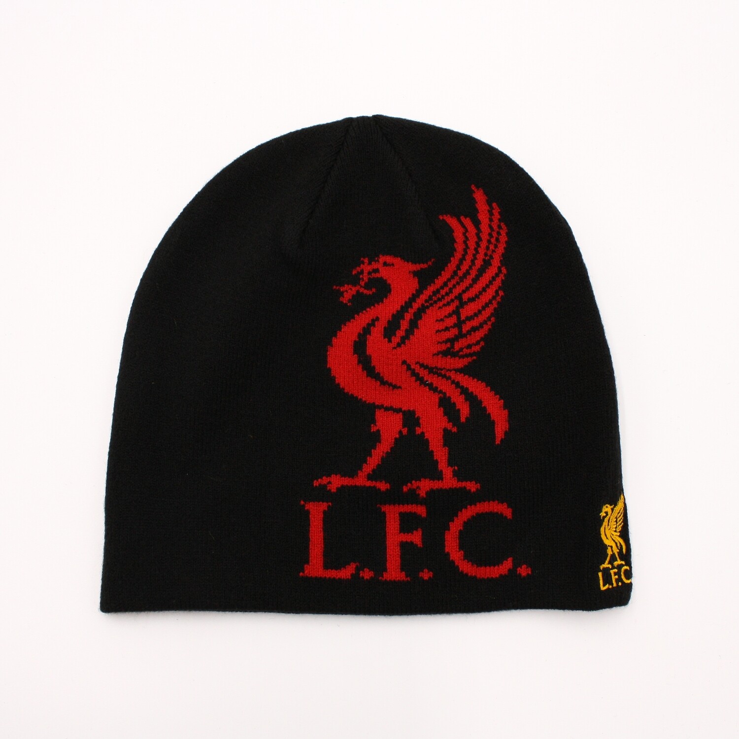 Liverpool FC Oversized Beanie Liverbird, Size: Adult, Colour: BlackRed