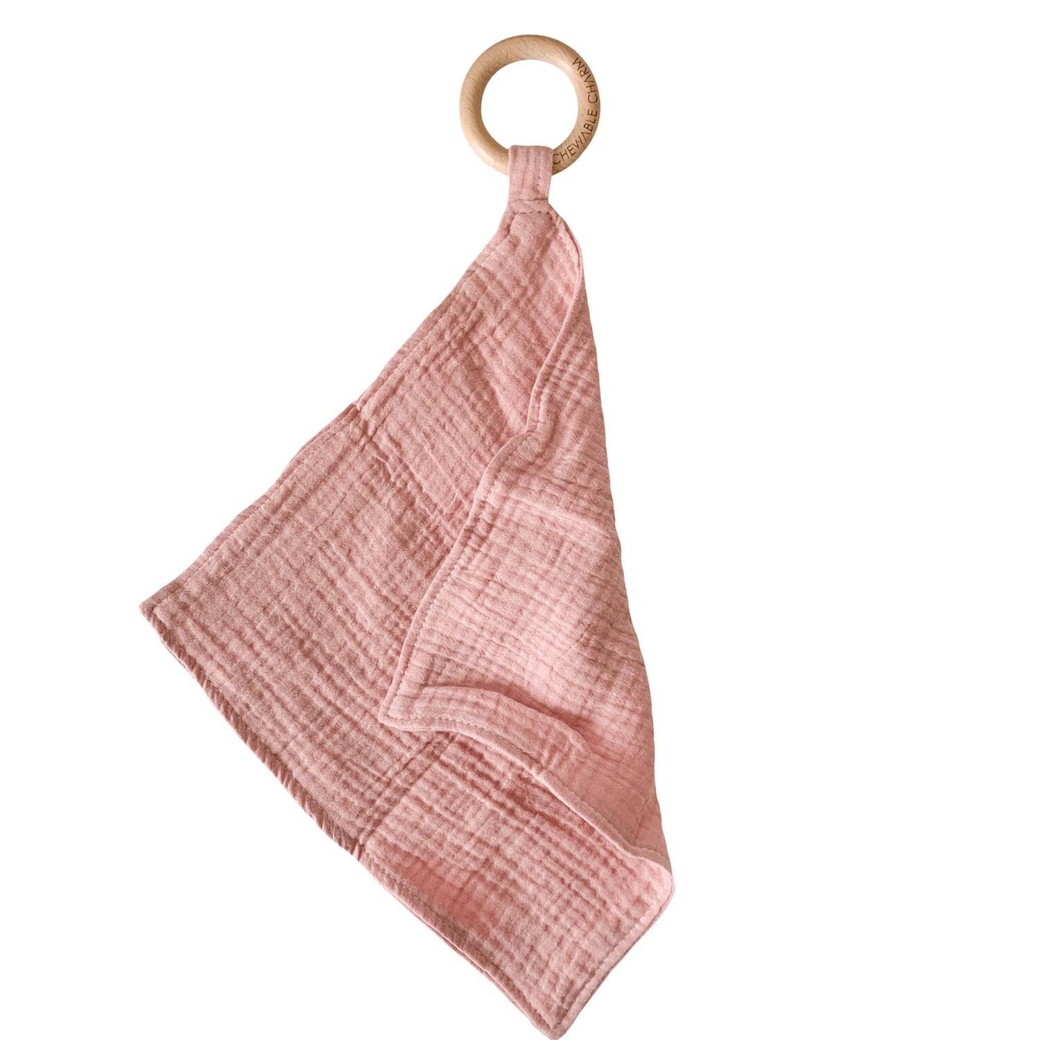 Muslin Teething Ring- Blush Blanket
