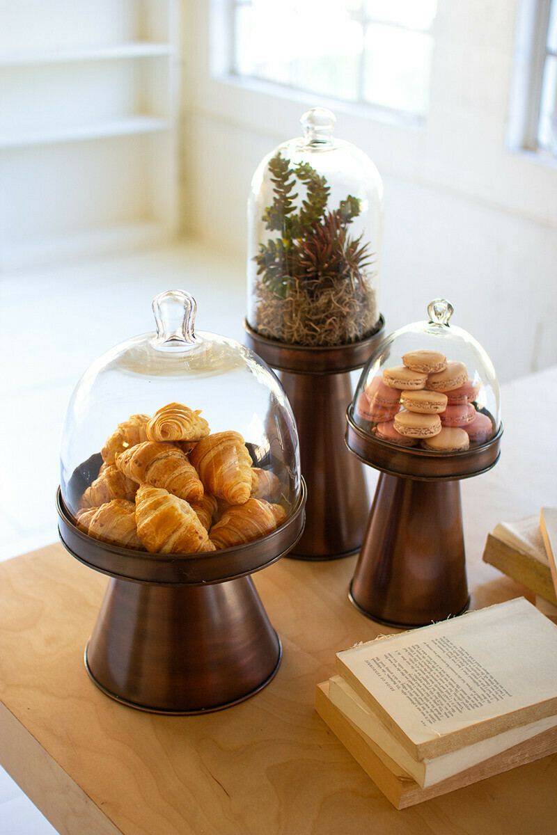Glass and Metal Display Stands-Copper