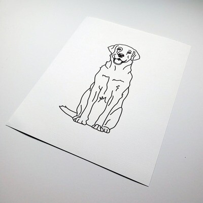 Dog Labrador Drawing Print