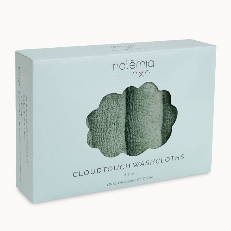 Organic Cotton Baby Washcloths in Sage