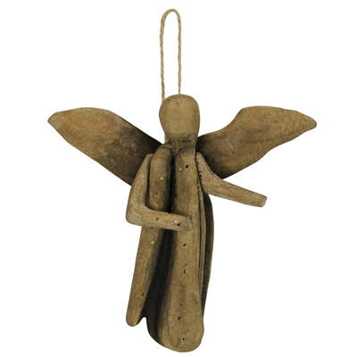 Rustic Hanging Angel, Wood, Arms Left