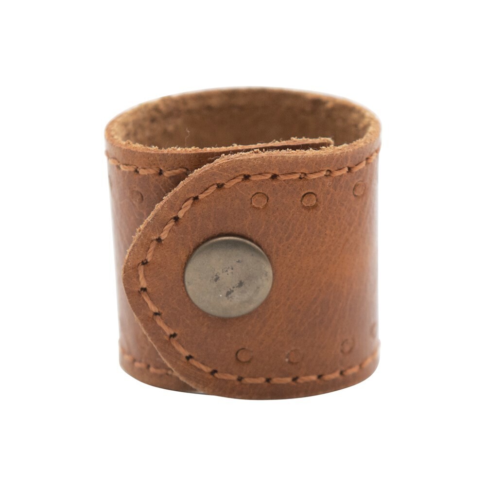 Napkin Ring - Leather with Snap Closure, Brown