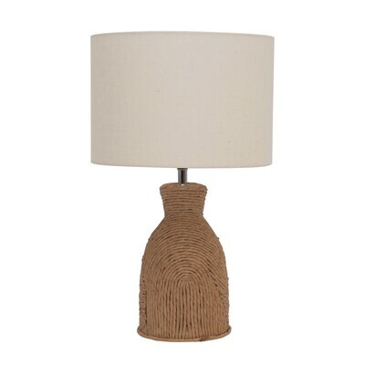 Table Lamp - Fiber Rope with Cotton Shade