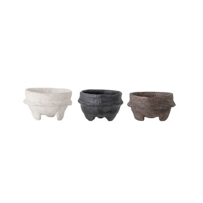 Bowl - Paper Mache Footed Bowl - Paper Mache Footed