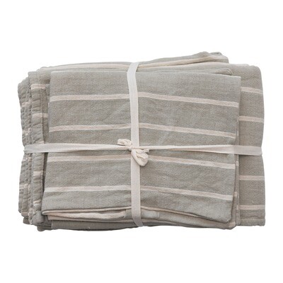 Cotton Double Cloth Stripped; 1 Covenlet 2 Shams