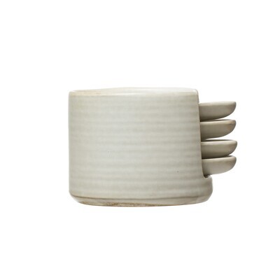 Stoneware Tapas Plates and Holder - Set of 5