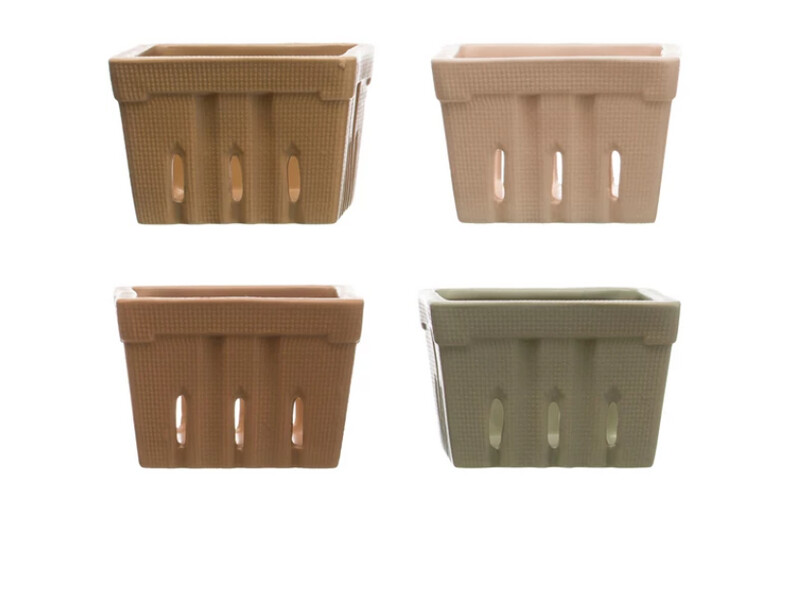 Textured Stoneware Berry Basket