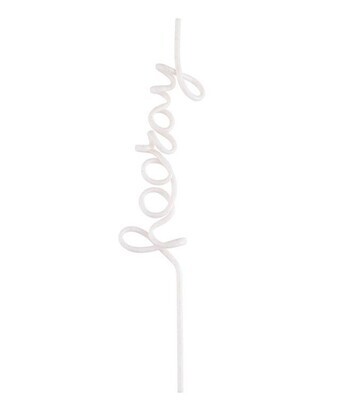 Sippin' Pretty Curly Plastic Word Straws, 11-Inch