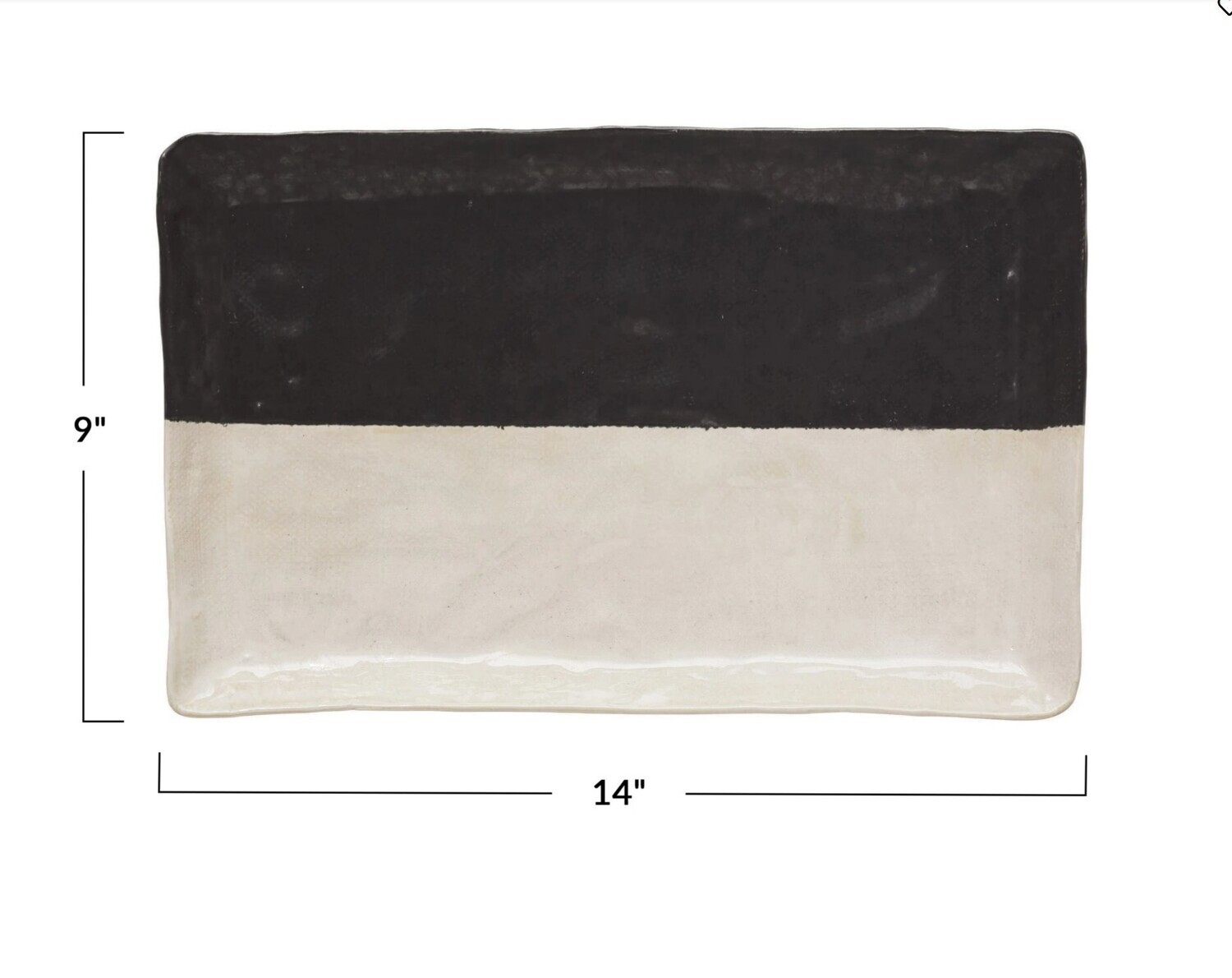 14&quot; L Rectangle Plate w/reactive Glaze