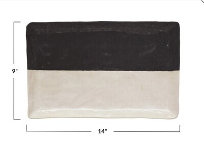 14&quot; L Rectangle Plate w/reactive Glaze