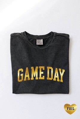 GAME DAY FOIL Mineral Washed Graphic Top