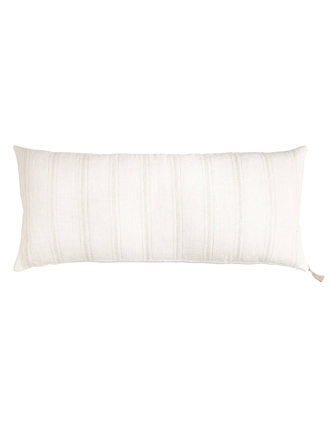 White with Beige Stripes So Soft Linen Pillow