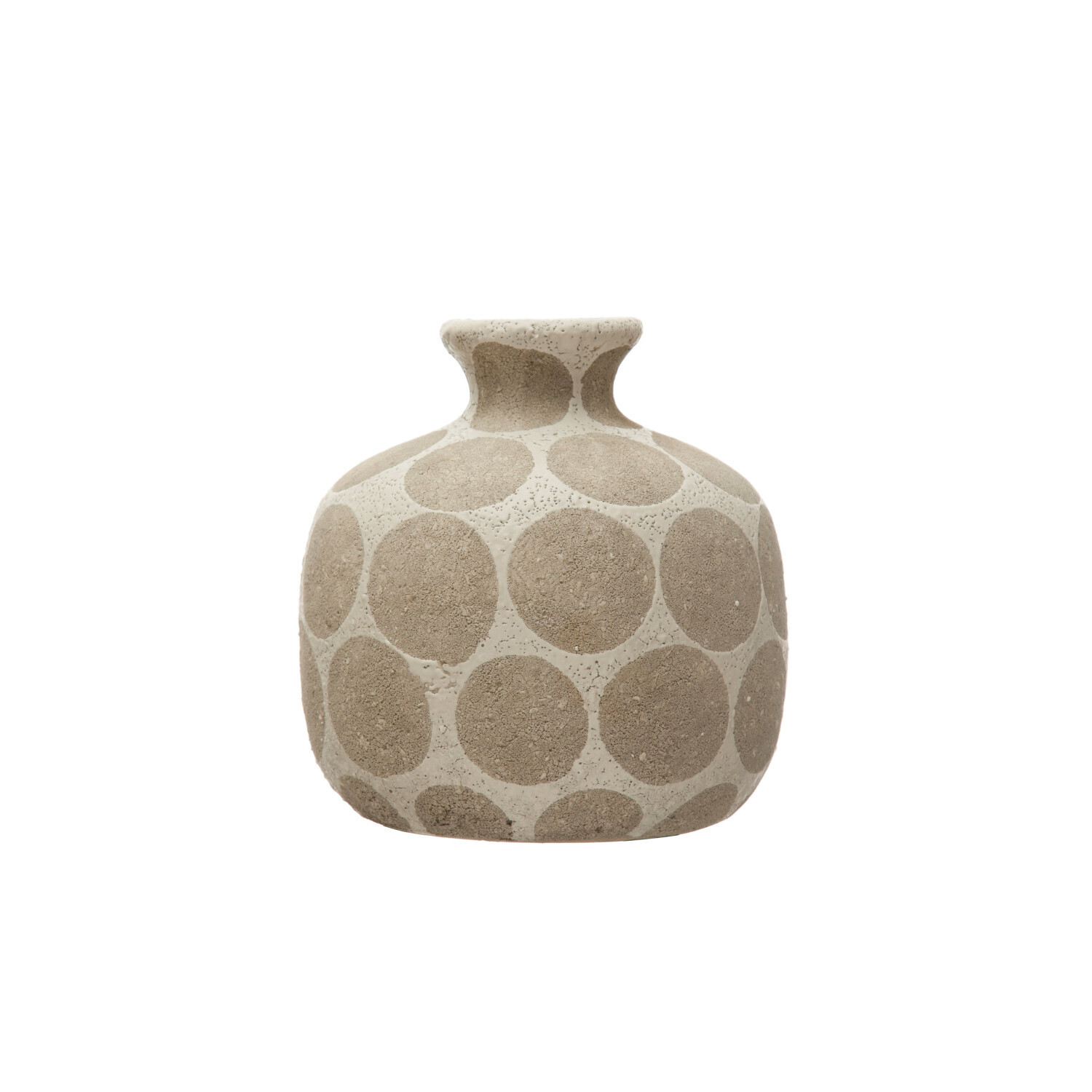 Terracotta Wax Relief Dots, Natural Vase