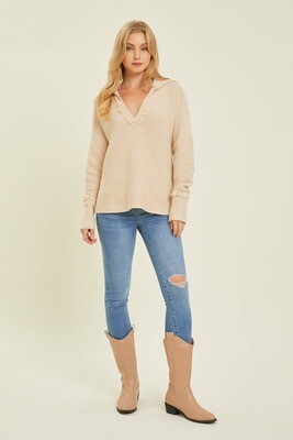 SOFT, THICK WESTERN COLLARED SWEATER TOP