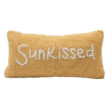 Punch Hook Lumbar Pillow Yellow White