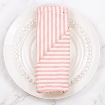 Madison Stripe Napkin Pink/White 18x18