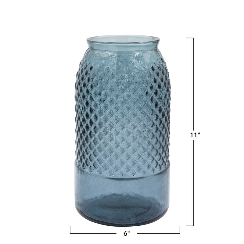 Vase - Blue Diamond Pattern