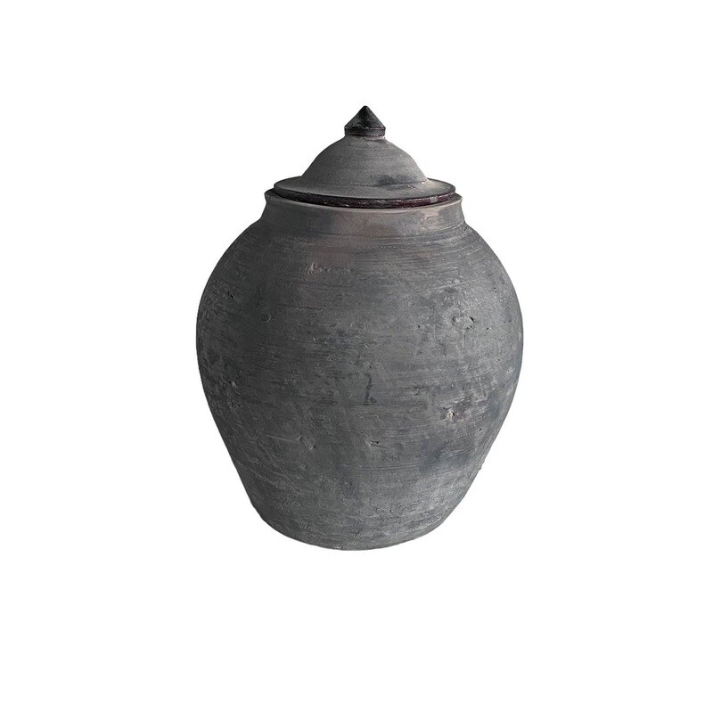 Lidded Village Jar