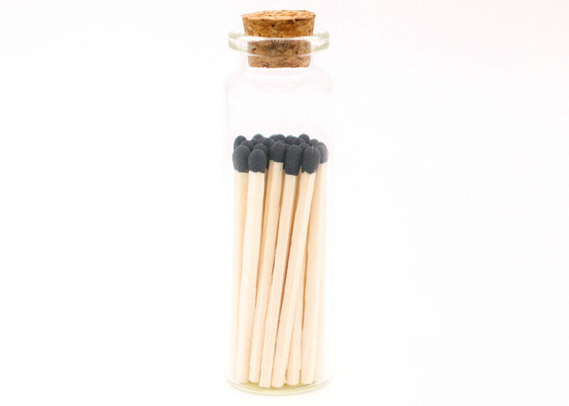 2in Black Tip Decorative Matches In Jar with striker