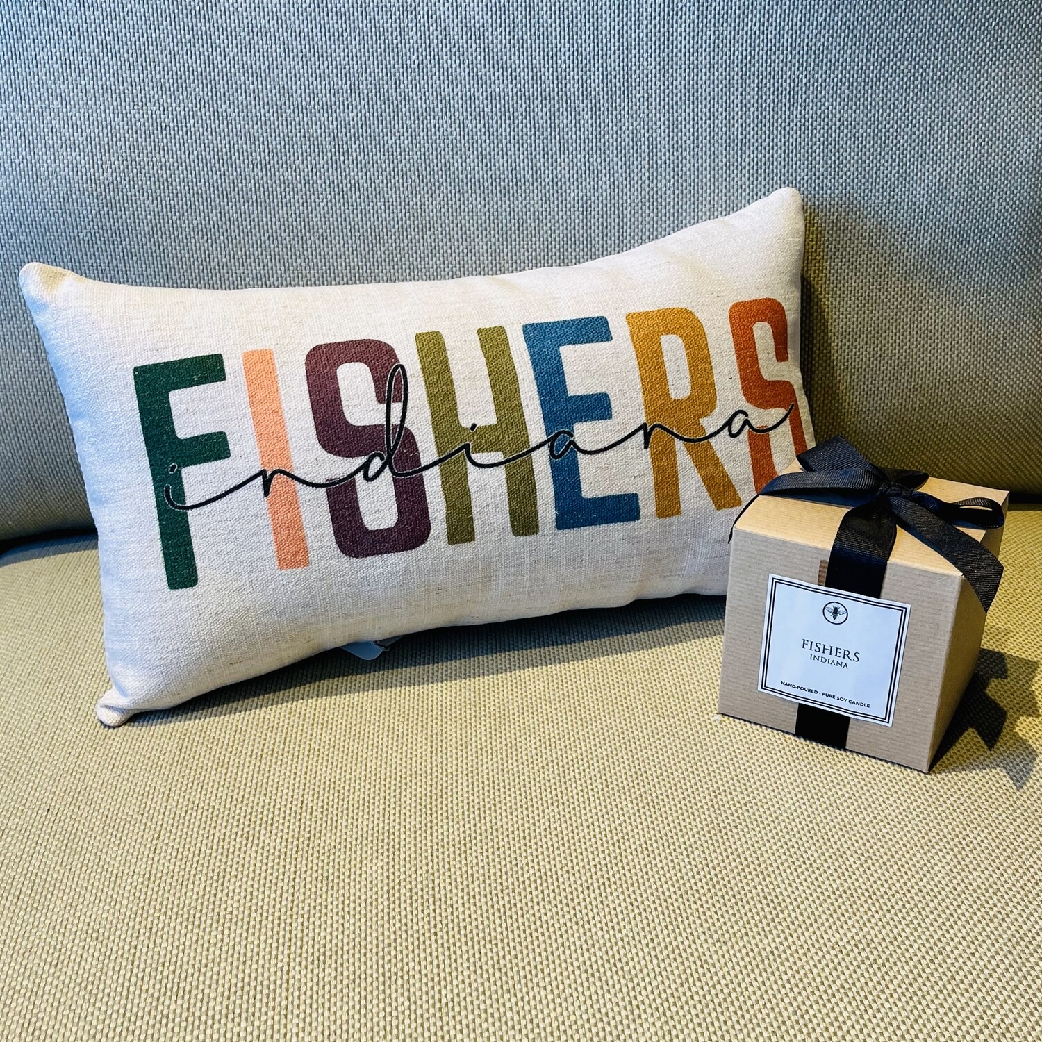 City and State Colorful Lumbar Pillow