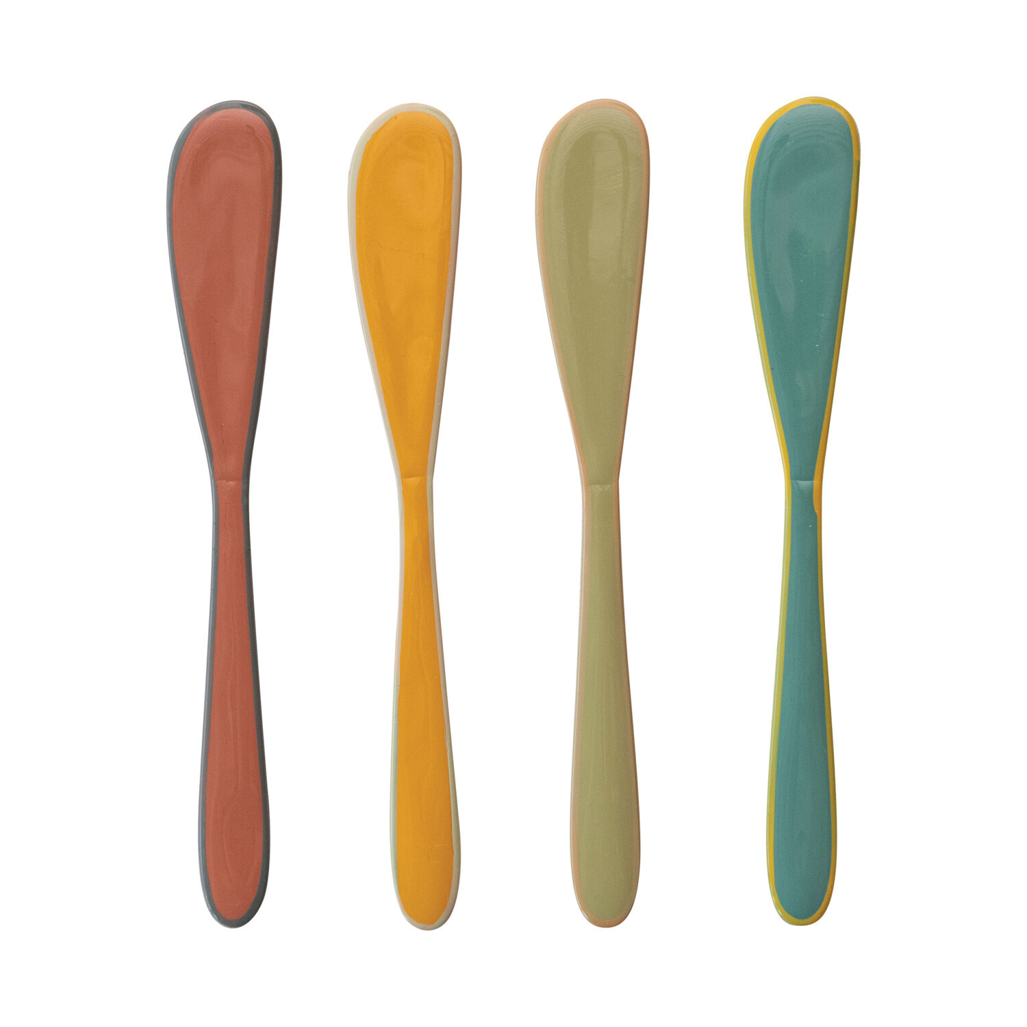 Enameled Stainless Steel Canape Knives w/ Colored Edge