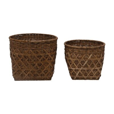 Baskets - Decorative Hand-Woven Rattan Baskets - Decorative Hand-Woven Rattan