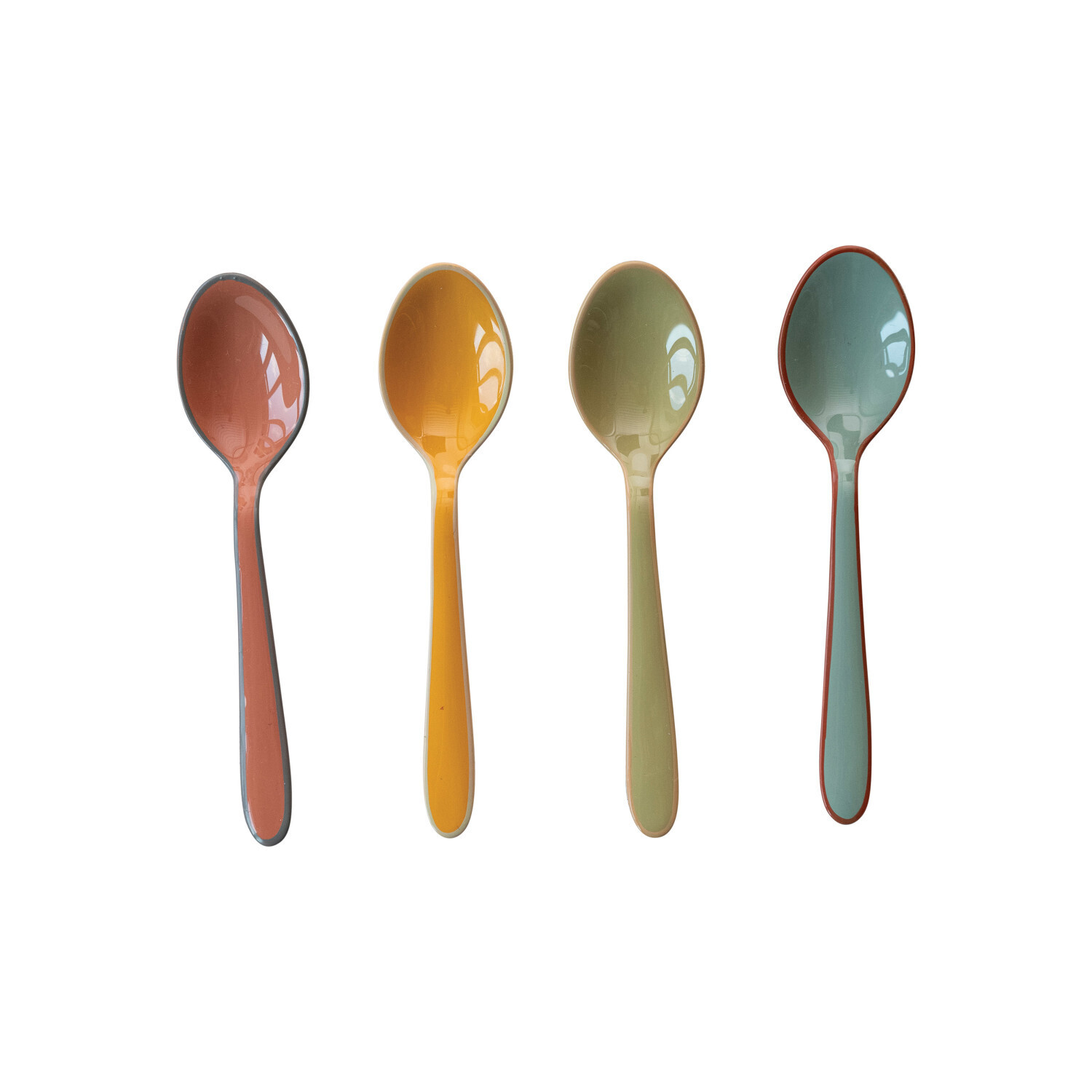 Enameled Stainless Steel Spoon w/ Colored Edge